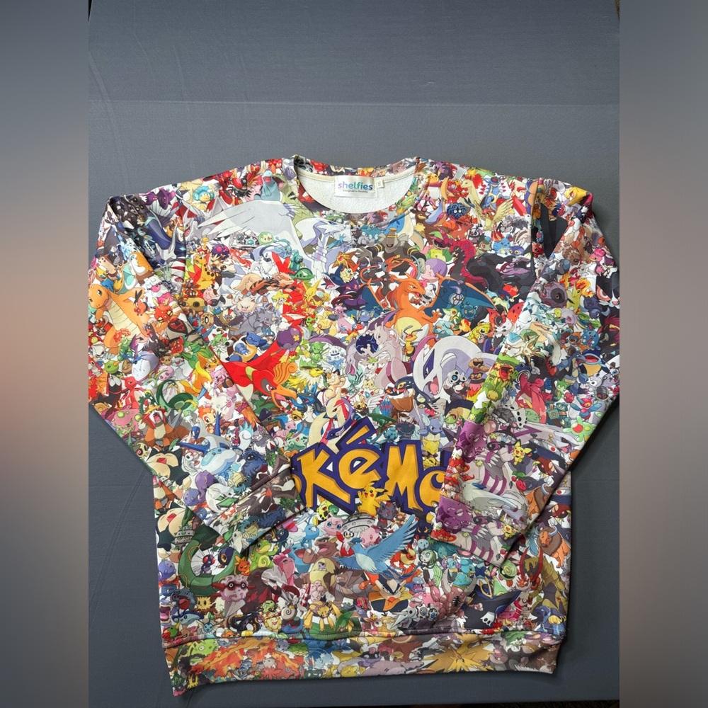 Vibrant Red and Orange Cartoon Sweatshirt